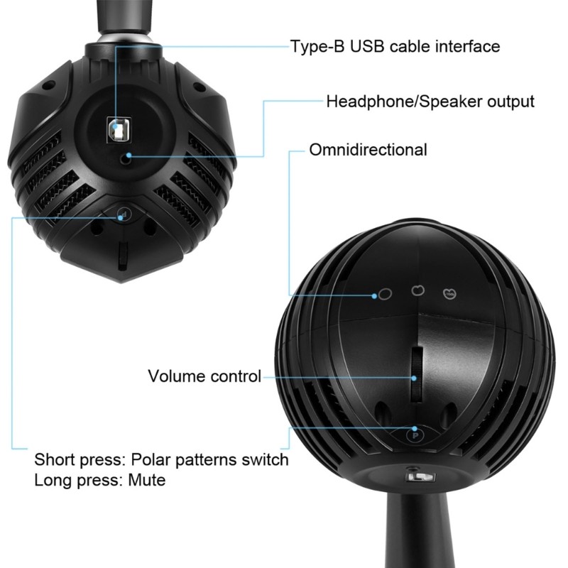 Portable Computer Microphone for Laptop Recording, Meeting, Podcast, Games