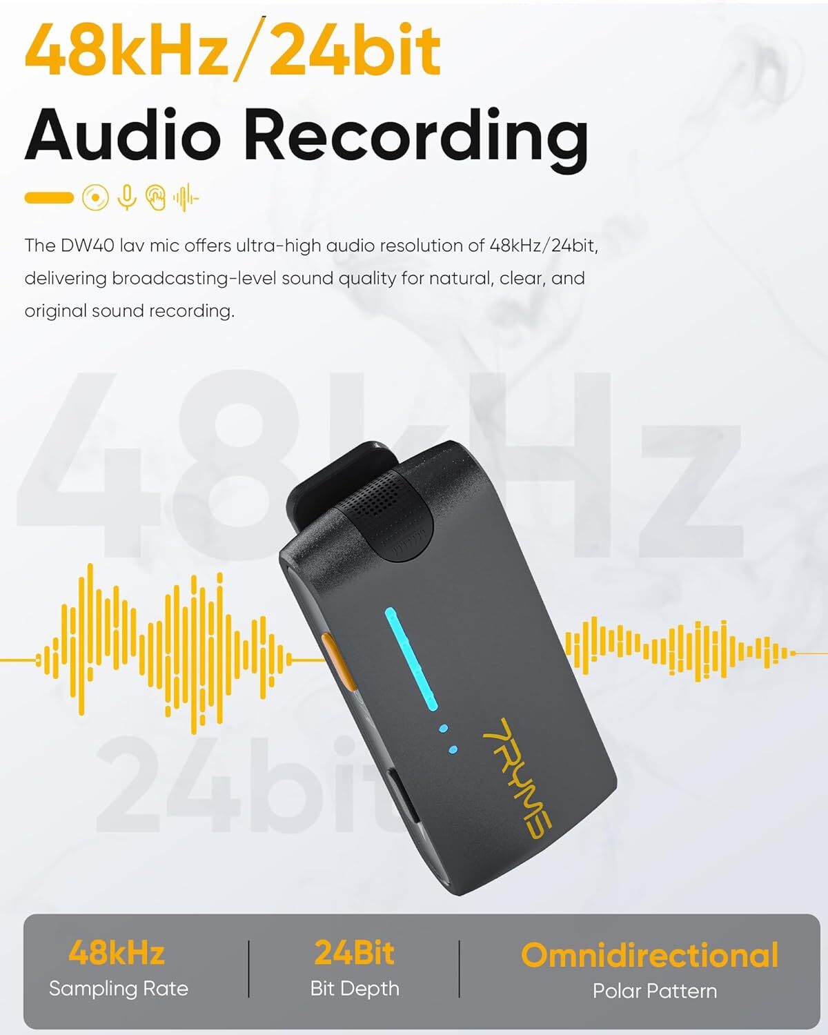 7RYMS iRay DW40 4 Channel Wireless Lavalier Microphone Video Recording 4TX+1RX