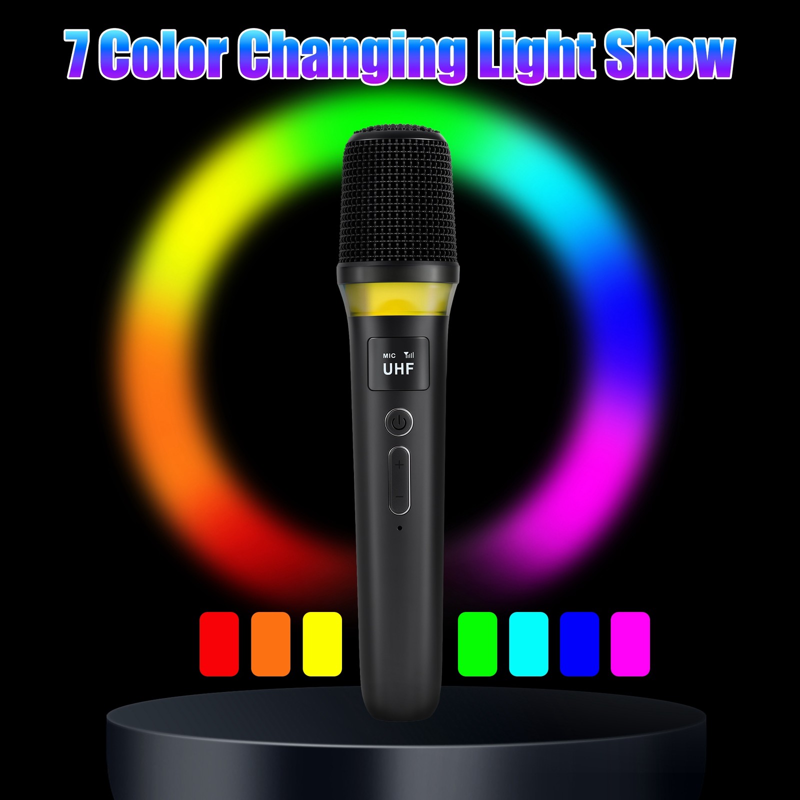 2Pcs UHF Wireless Microphones Handheld Mic System Karaoke Dynamic Microphone