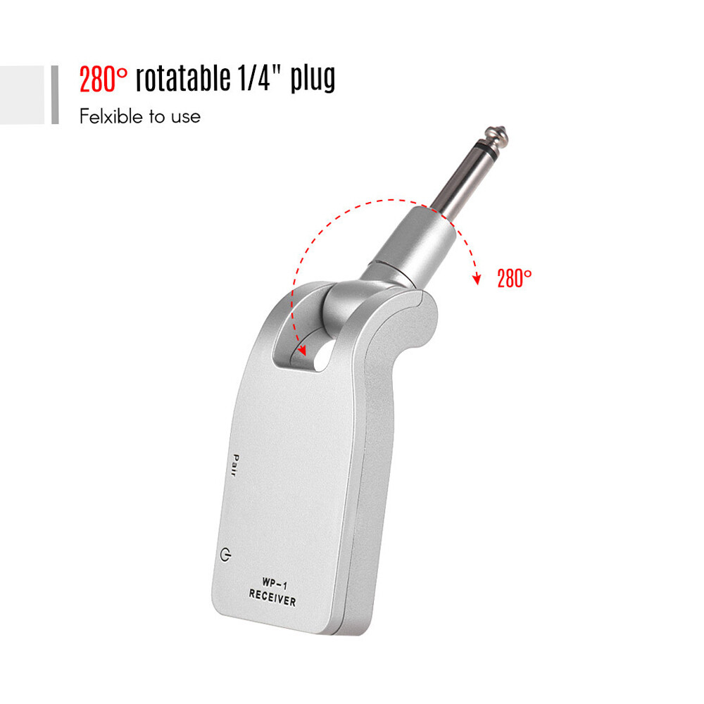 2.4G Guitar Wireless System Transmitter Receiver Rechargeable 6 Channels T7N8
