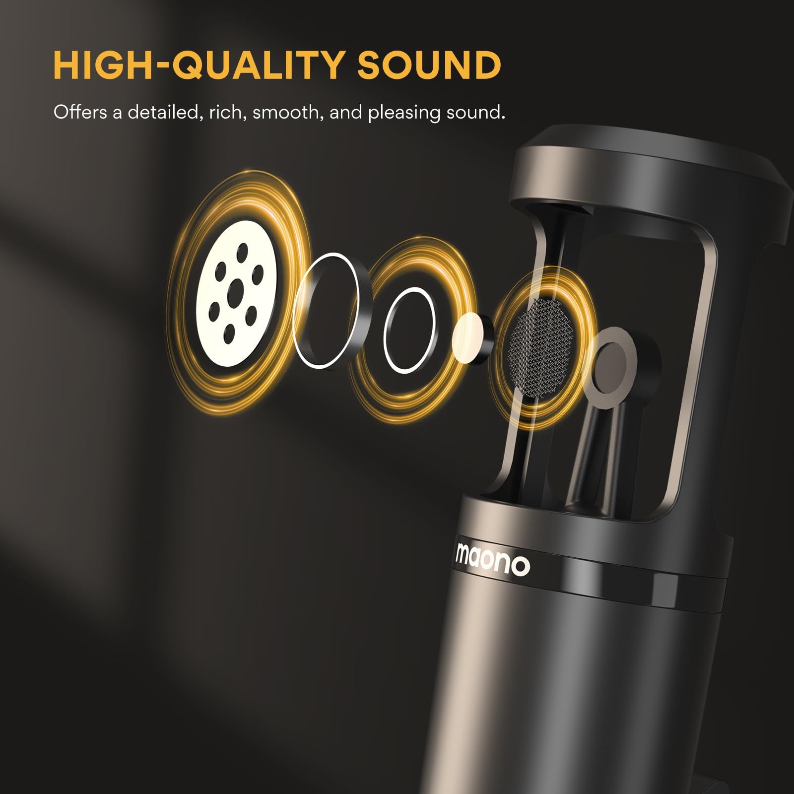 Condenser Microphone, Cardioid Studio Condenser Recording Mic with 3.5mm XLR for