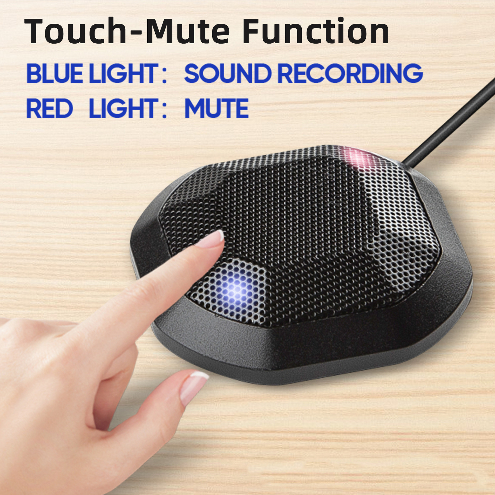 Portable USB Conference Microphone 360° Omnidirectional Condenser L7Q0