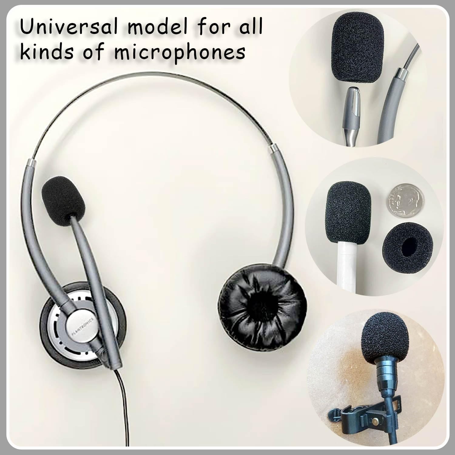 30 Pack Mini Lapel Microphone Foam Covers, Black Windscreen for Clear Sound