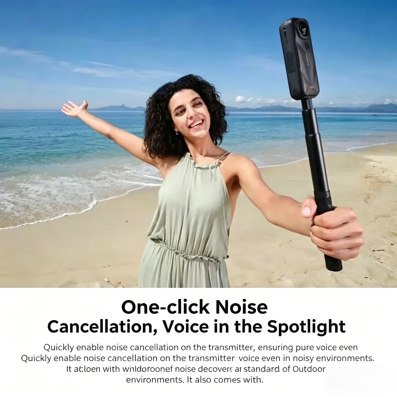 Insta360 Mic Air Wireless Mic System 48kHz Noise Cancelling 10H Battery 300m