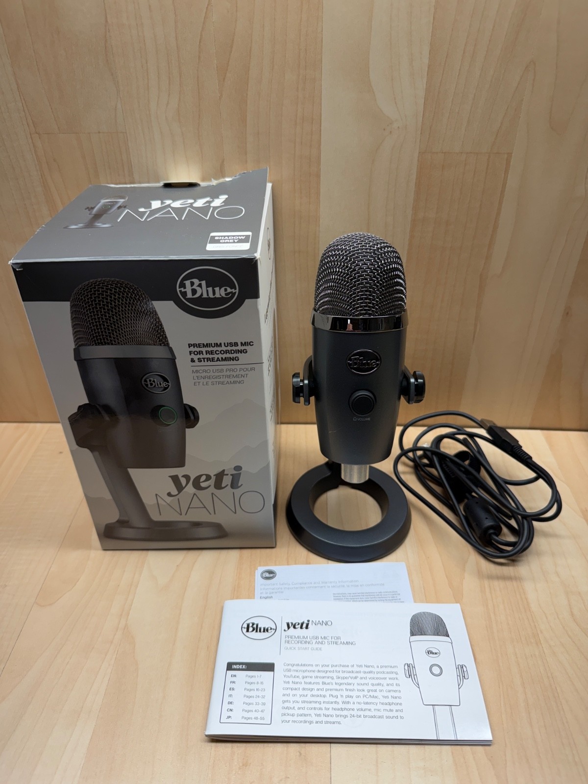 Blue Yeti Nano USB Microphone Shadow Grey with cable USED
