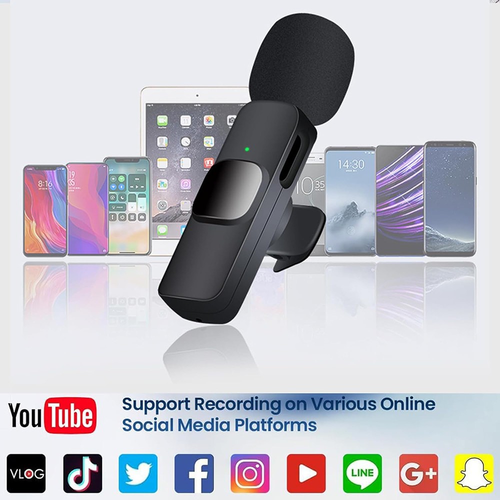 3.5mm Mini Lavalier Wireless Microphone Audio Video Recording For Android/iphone
