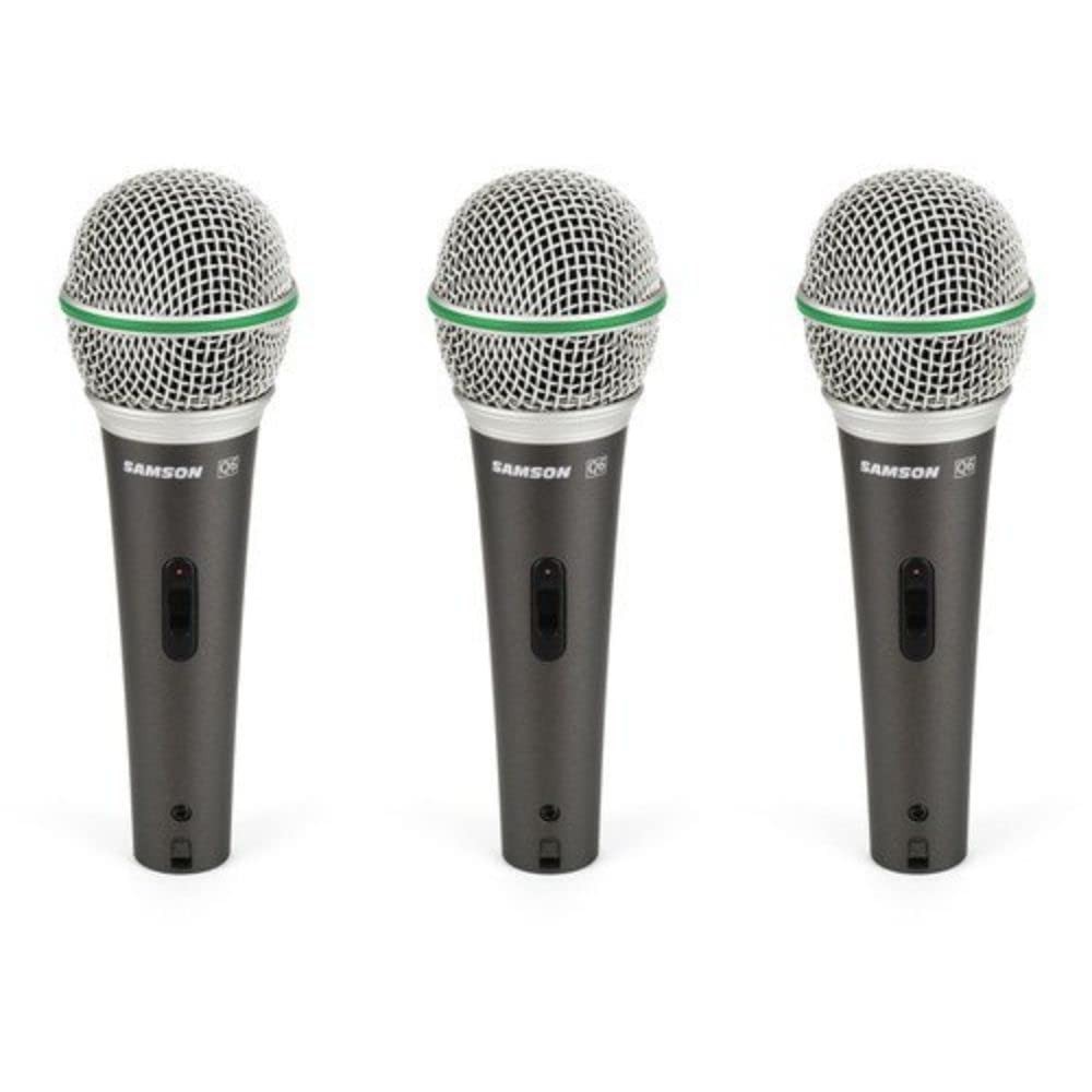 SAMSON Q6 Dynamic Microphone (3-Pack) 11.3 inches, Black