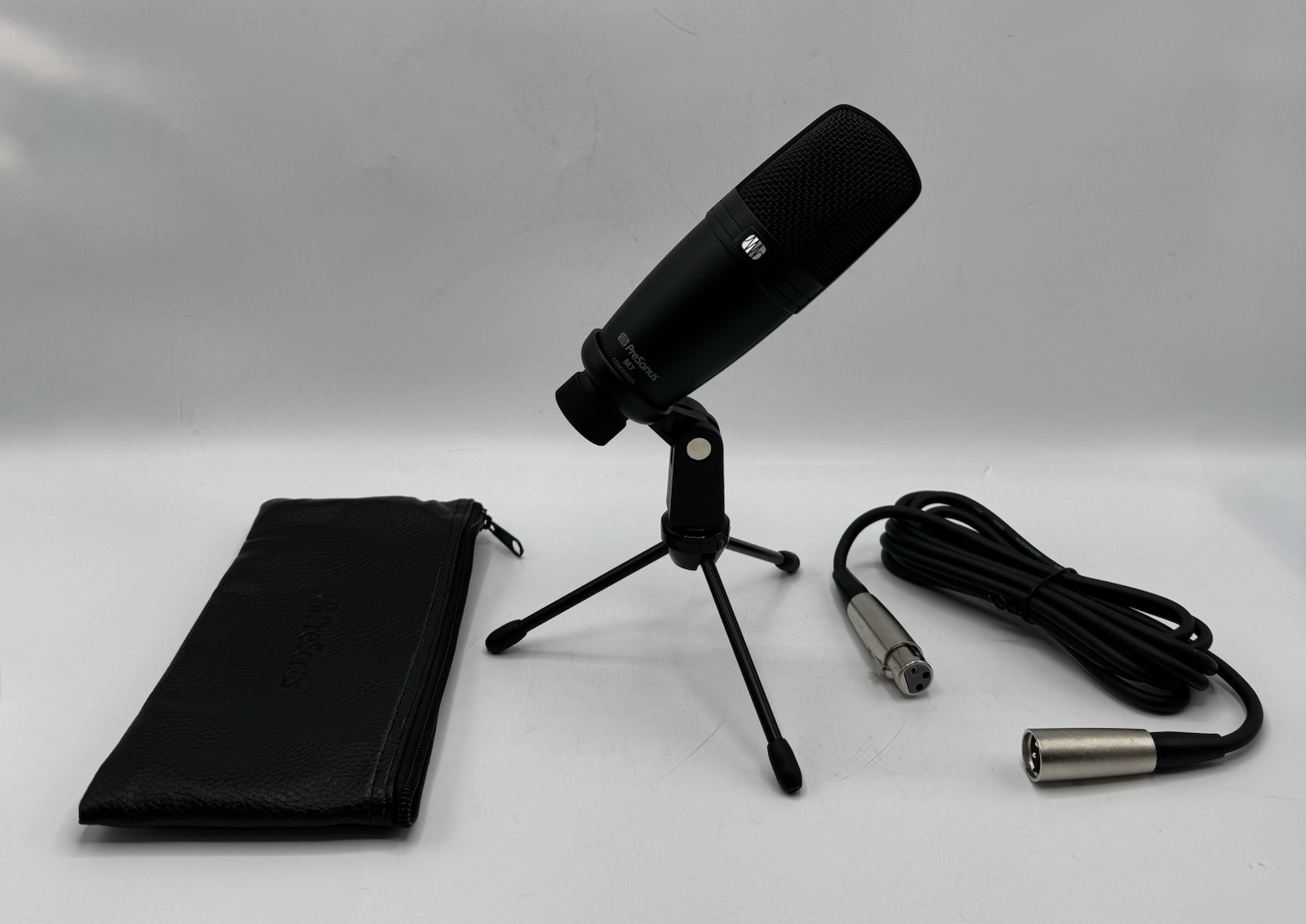 PreSonus M7 Condenser Microphone w/ Tripod Stand XLR Cable & Case Tested Working