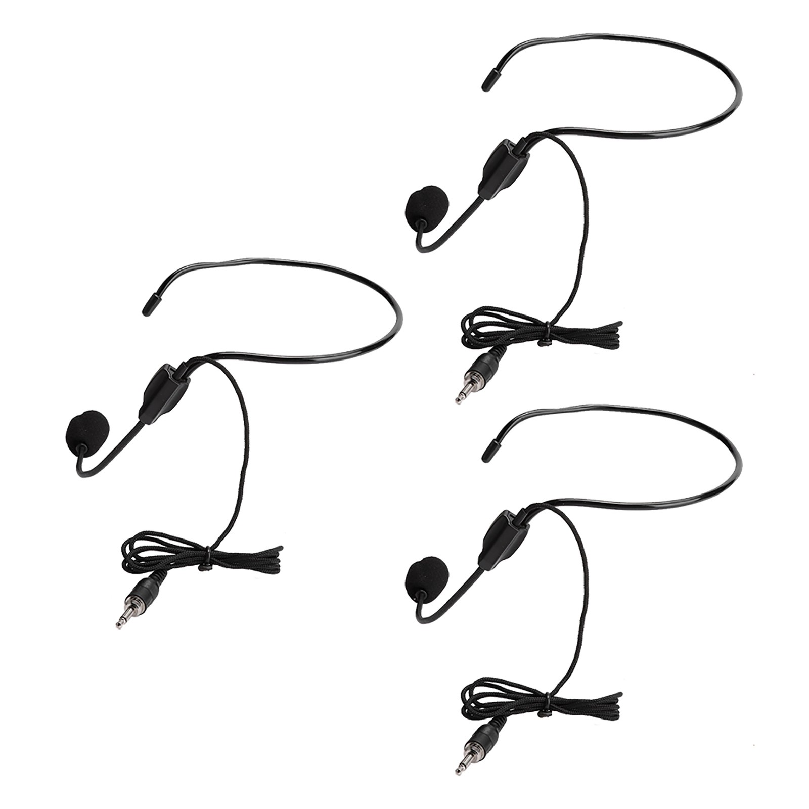 3Pcs 3.5 Mm Screw Plug Wired Head Condenser Microphone Headset Mic For Shopp AP9