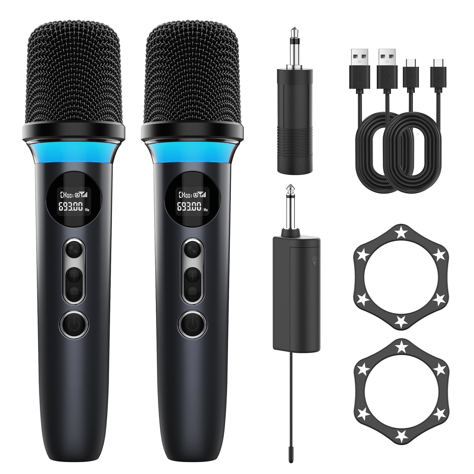 Wireless Microphone, One-Touch Mute & Dynamic RGB Lighting, Professional-Grad…
