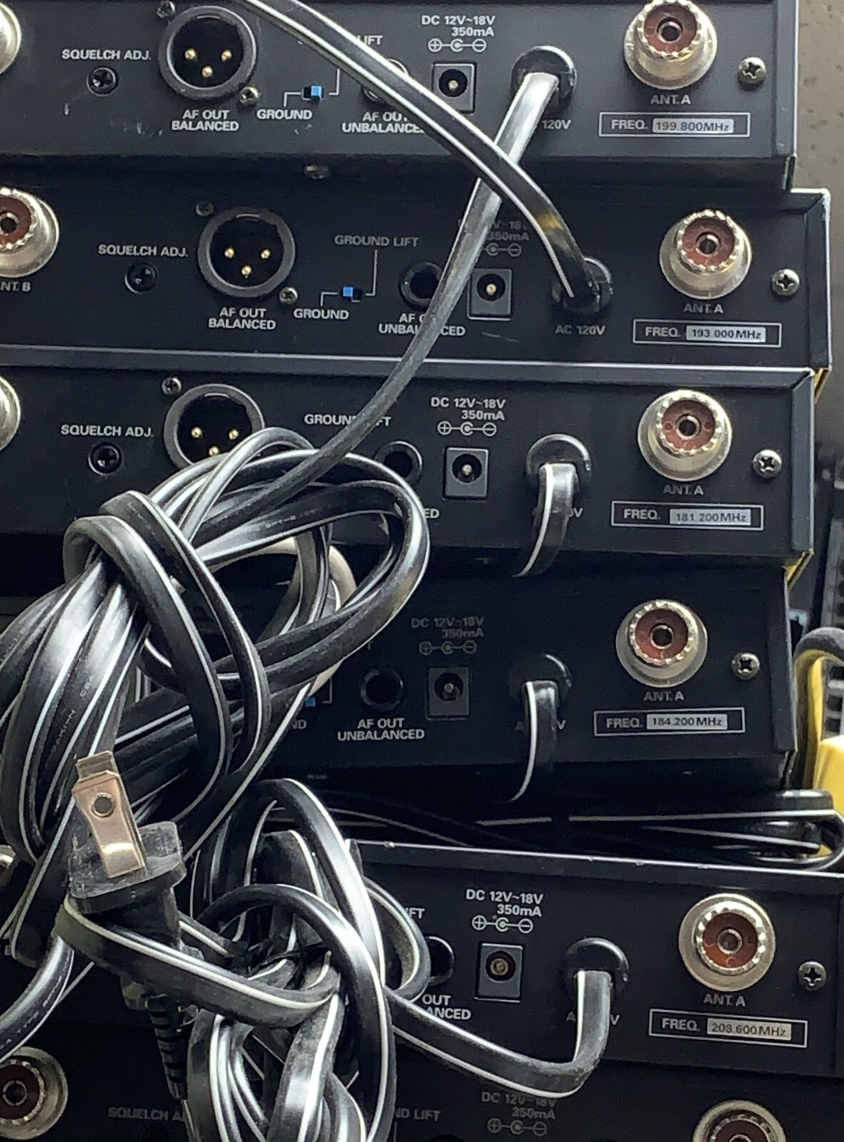 Lot of 6 Audio-Technica ATW-R12 VHF Wireless Diversity Receiver