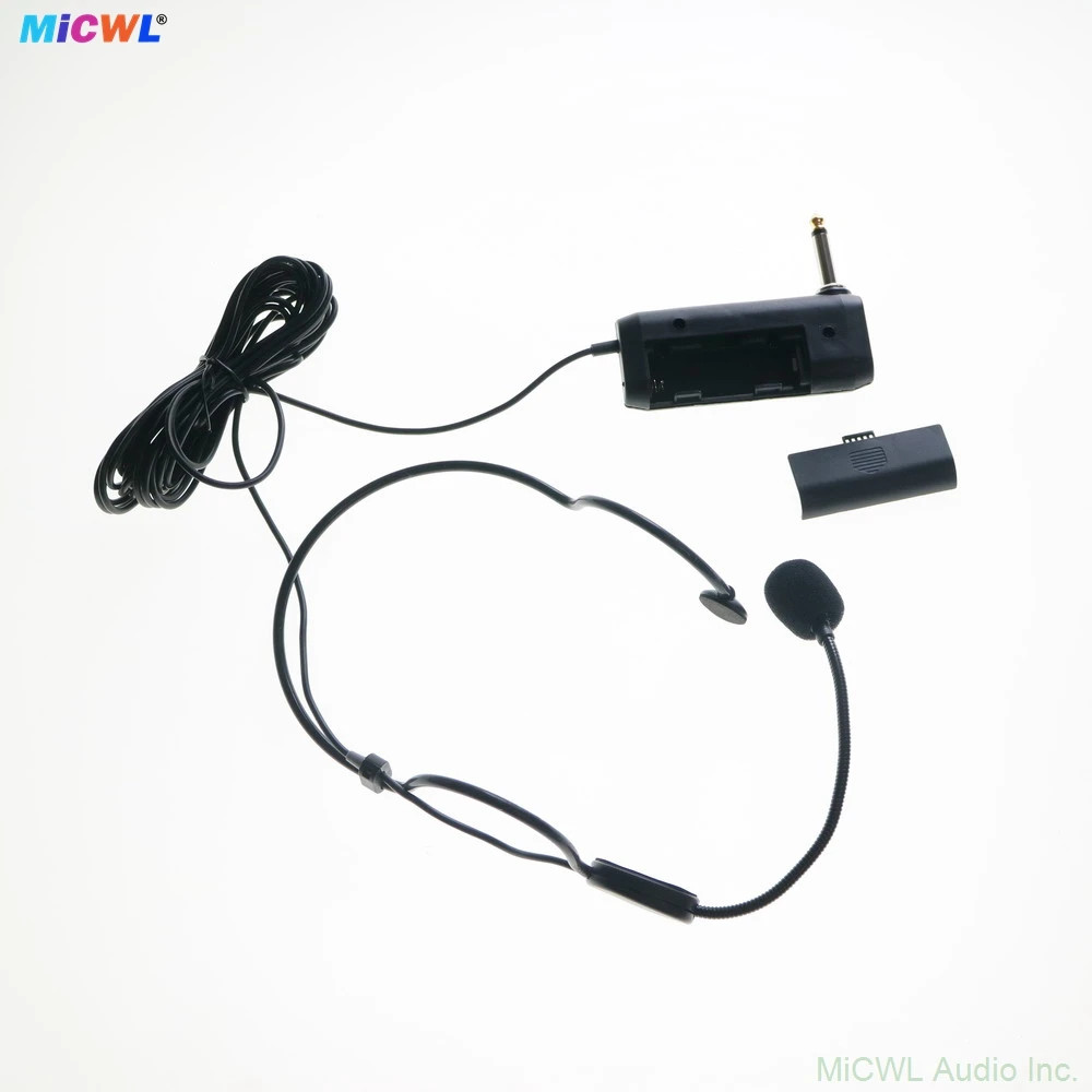 High Quality Headworn Condenser Microphone 6.5mm Plug with AA Battery Adapter