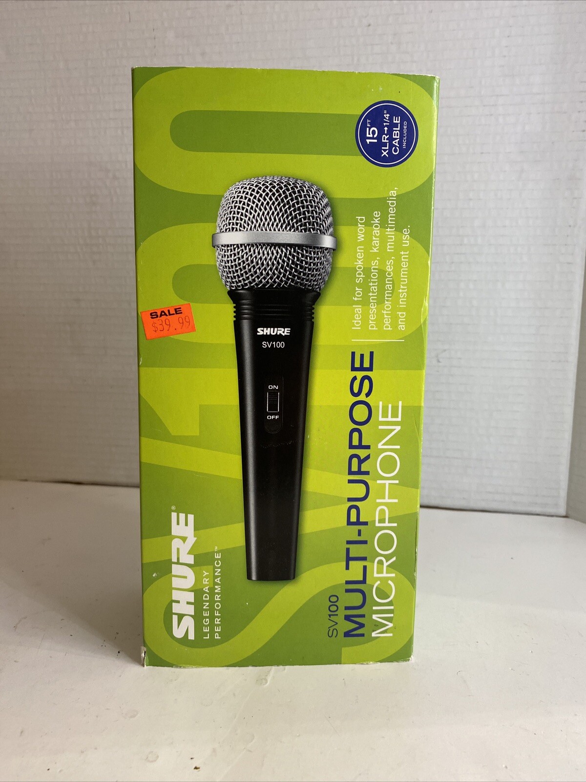 SHURE SV100-W Dynamic Cardioid Multi-Purpose MICROPHONE w/ Cable