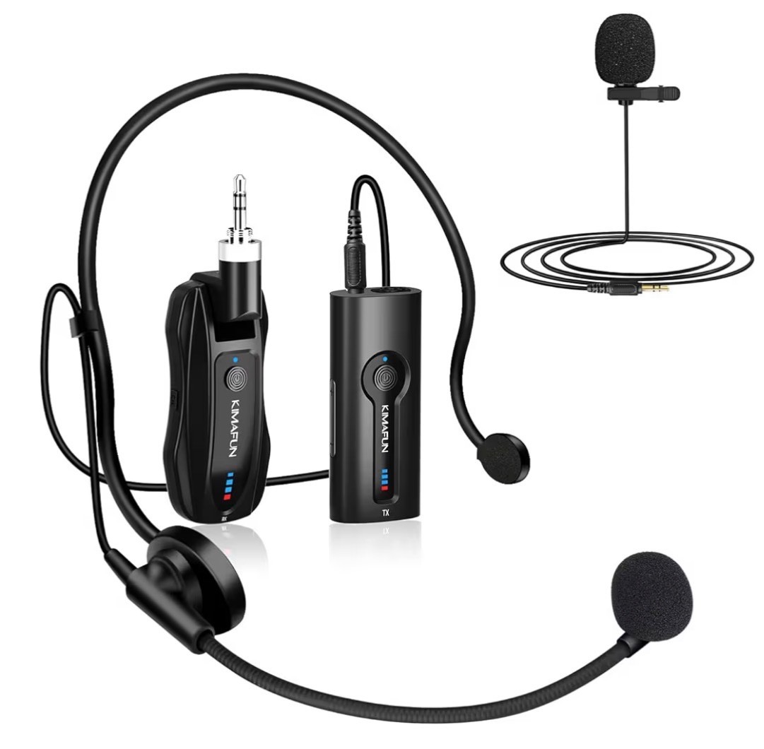 Wireless Lavalier Microphone System, Wireless 2.4GHz Lapel Mics Handheld Mic 2 i