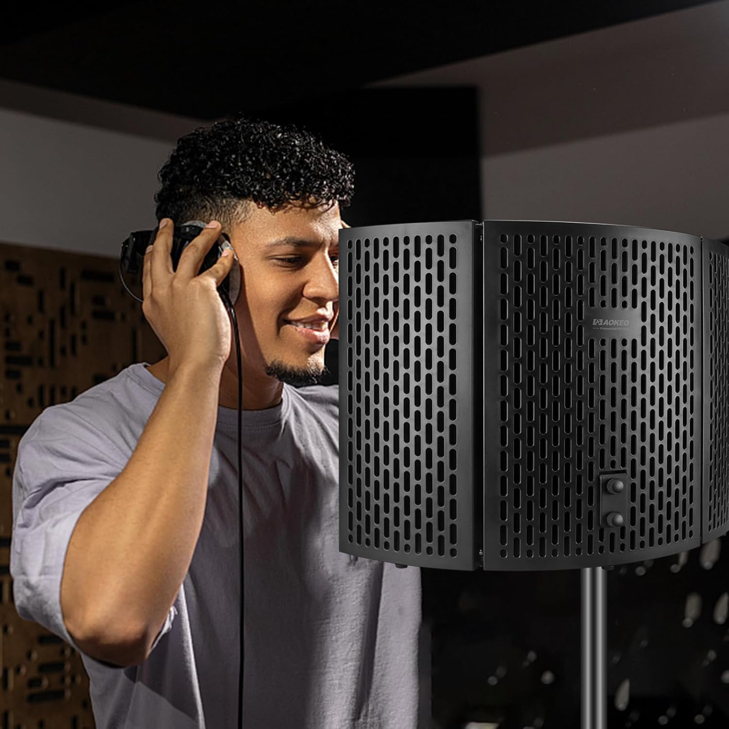 Aokeo Professional Microphone Isolation Shield Studio Recording for Condenser