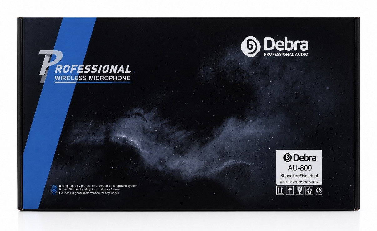 NEW IN BOX Debra Audio AU800 Pro UHF 8 Channel Wireless Microphone System