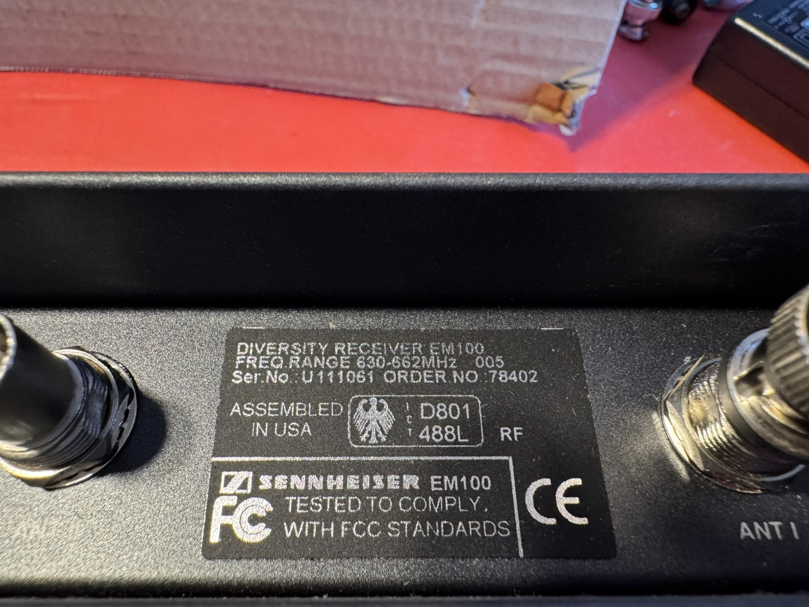 Sennheiser EW100 EM100 True Diversity Wireless Receiver 630-662MHz – 005. Notes