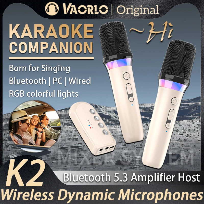 Bluetooth Wireless Moving-Coil Microphone Karaoke Companion RGB Light KTV DSP M
