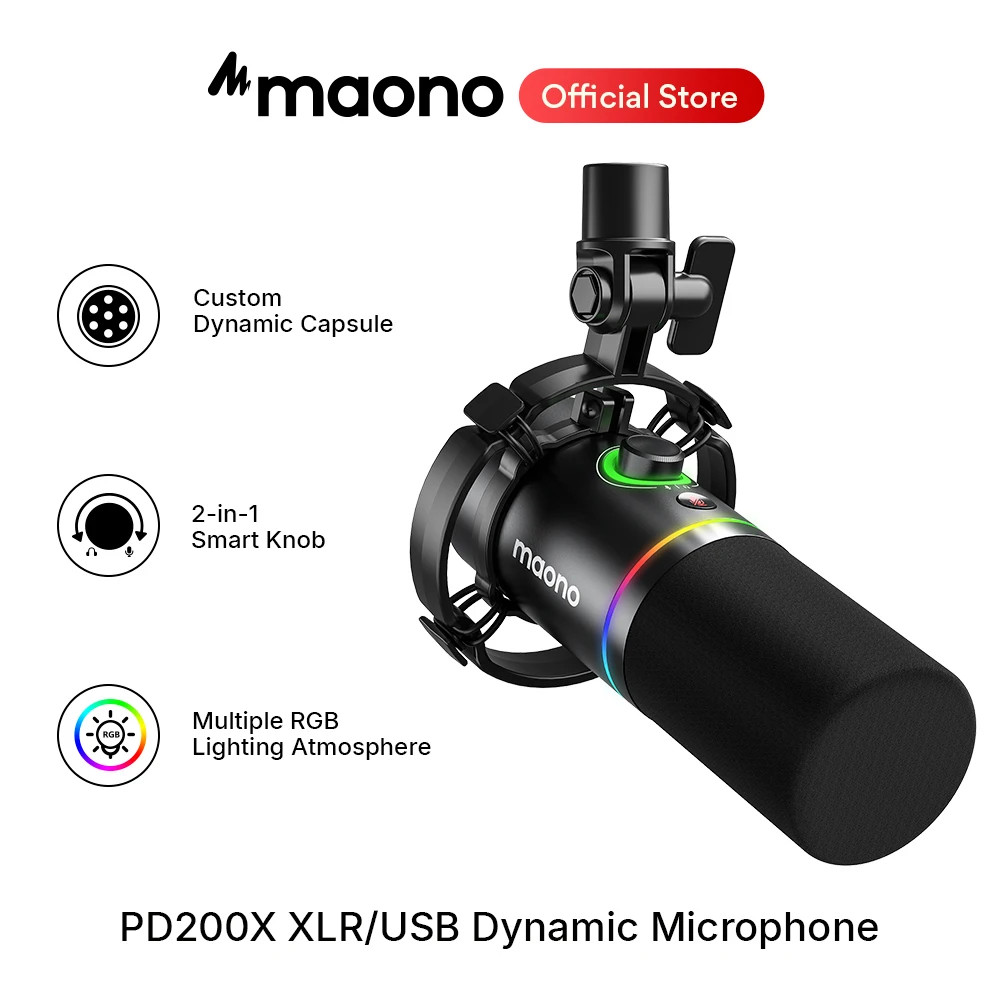 PD200X XLRUSB Dynamic Microphone for Gaming Recording Streaming Youtube Metal M