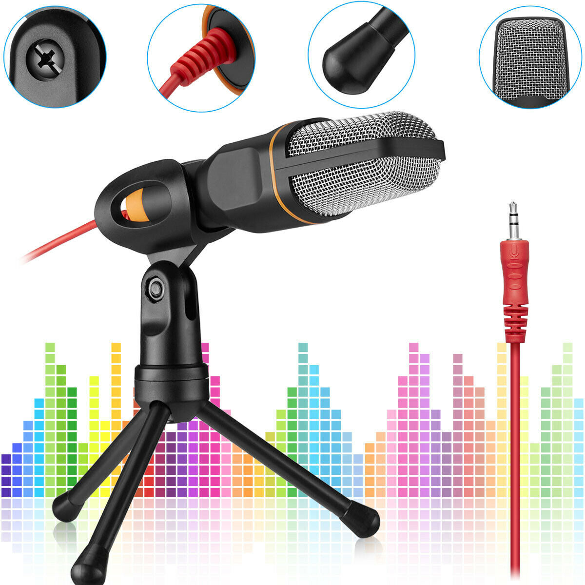 Professional Condenser Sound Podcast Studio Microphone For PC Laptop MSN Skype