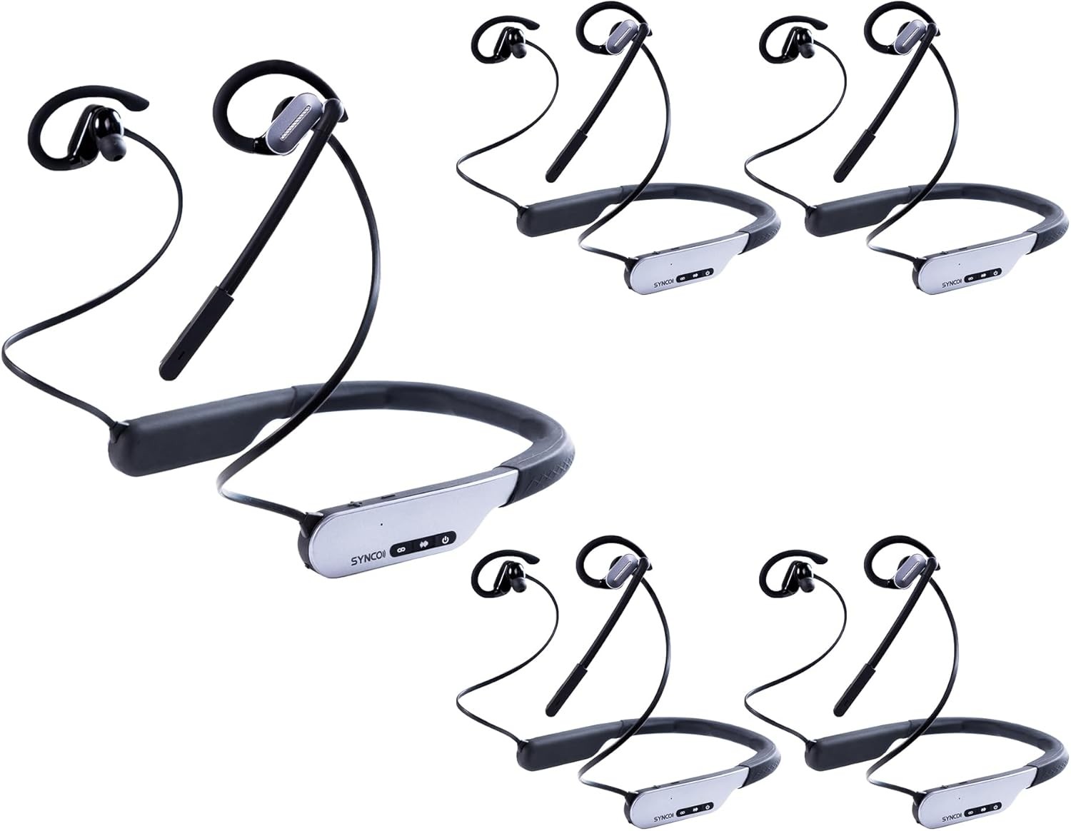 SYNCO XTalk S5 400m Wireless Intercom Headset System 2.4GHz Full Duplex 5-Person