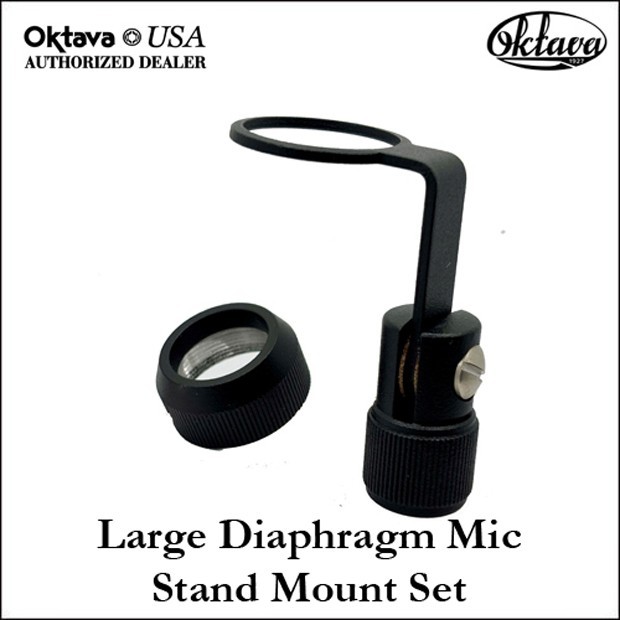 Oktava – Large Diaphragm Threaded Mounting Ring and Mic Clip – Black – Brand New