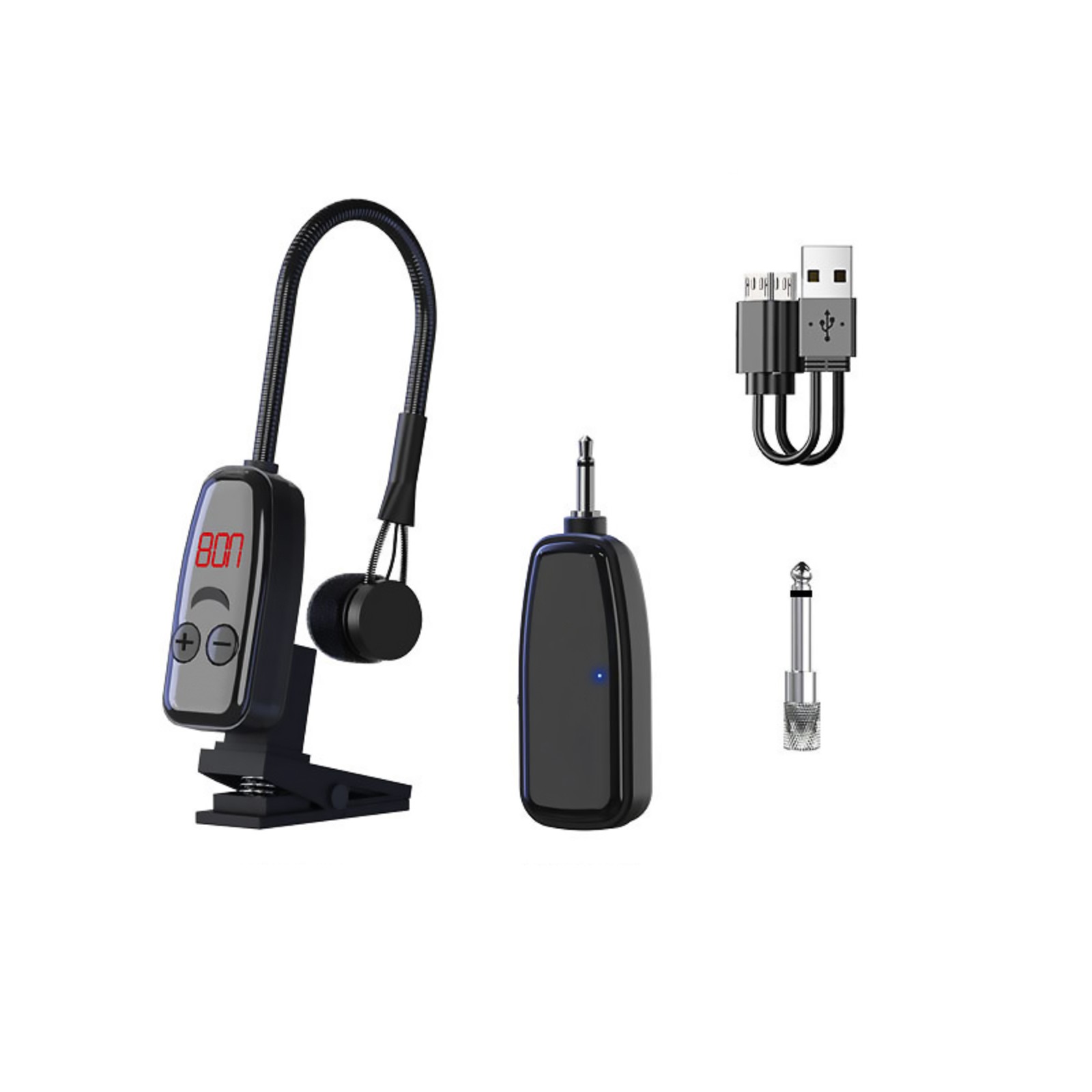 Microphone with Receiver Transmitter 50M Range Wireless For Trumpet Saxophone d