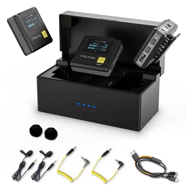 7RYMS iRay DW20 PRO Wireless Lavalier Microphone System For Camera Smartphone