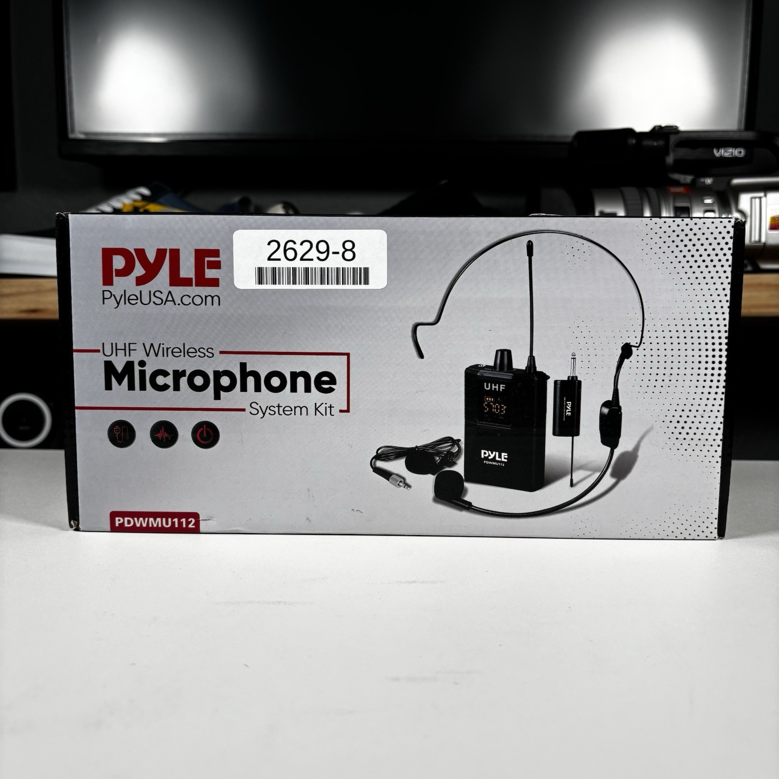 Pyle UHF Wireless Microphone System Kit LED Digital Display Screens PDWMU112