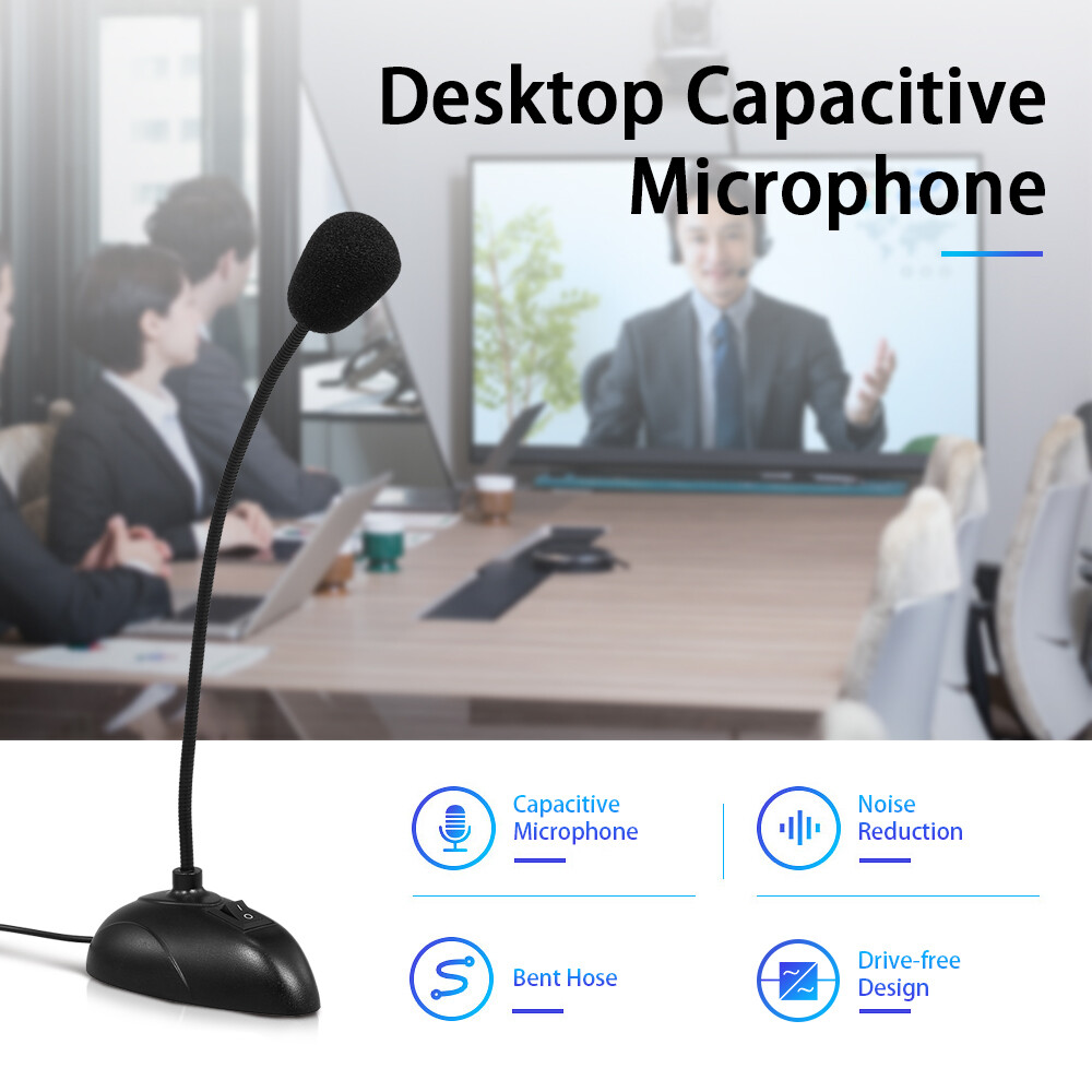 Desktop Mini Condenser Microphone Computer Mic Recording F/ Laptop PC 3.5mm