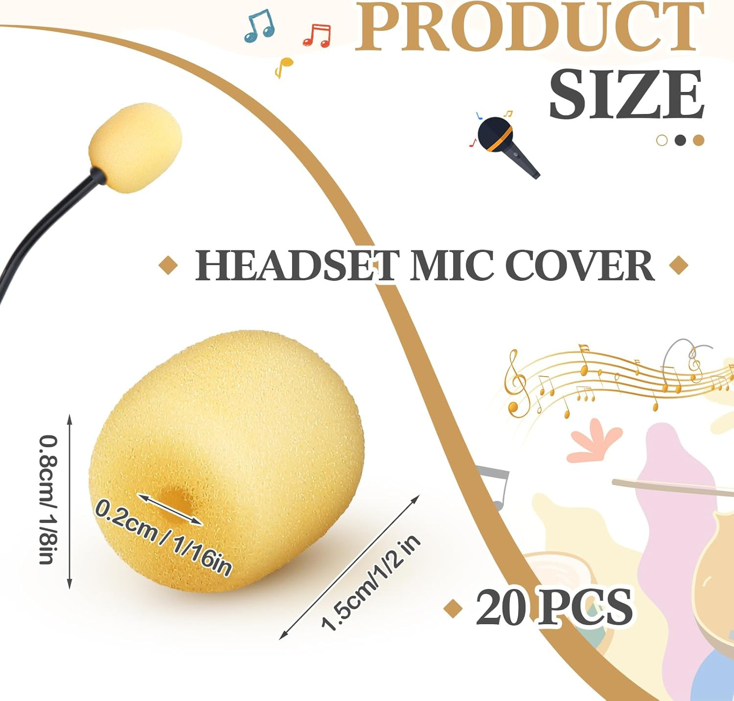 20 Mini Size Headset Windscreen Microphone Foam Cover Small Lapel Mic Sponge Pop