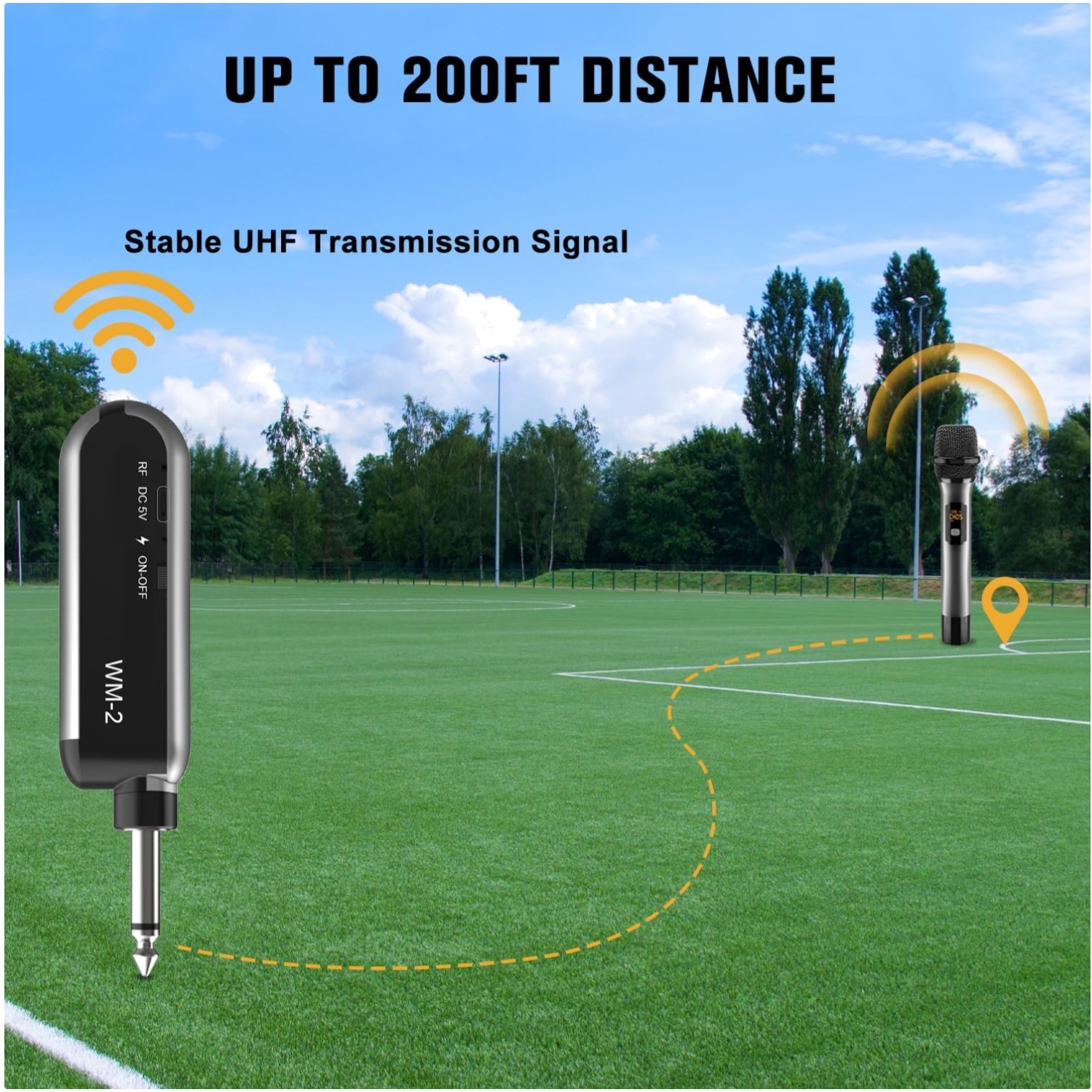 Wireless Microphone Set with Rechargeable Receiver