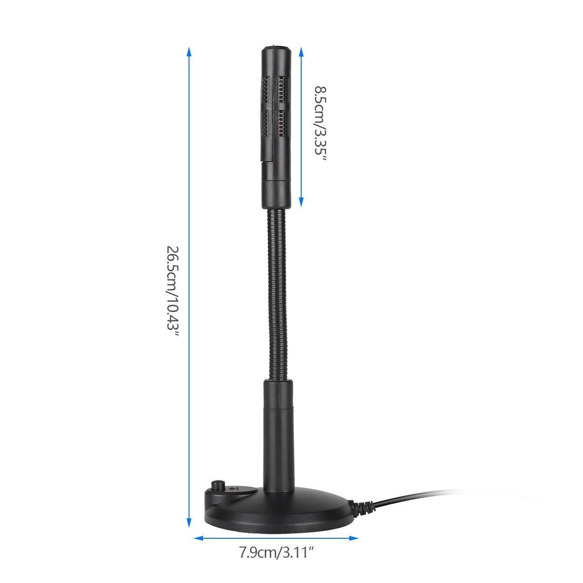 USB Computer Mini Condenser Microphone Stand Recording Mic For PC Desktop