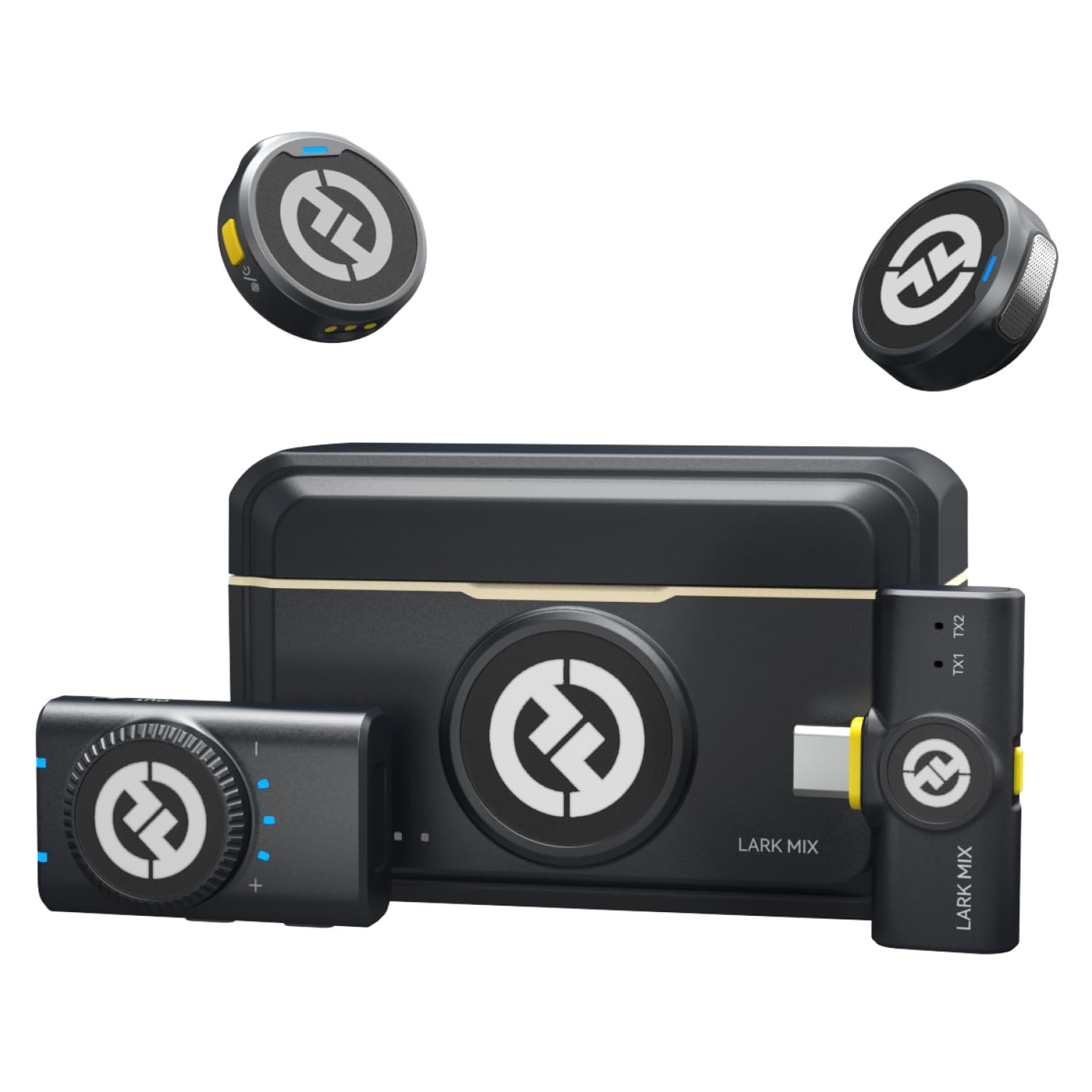 Hollyland Lark M2 Wireless Microphone Mini Combo (Camera RX+Type-C RX), Black