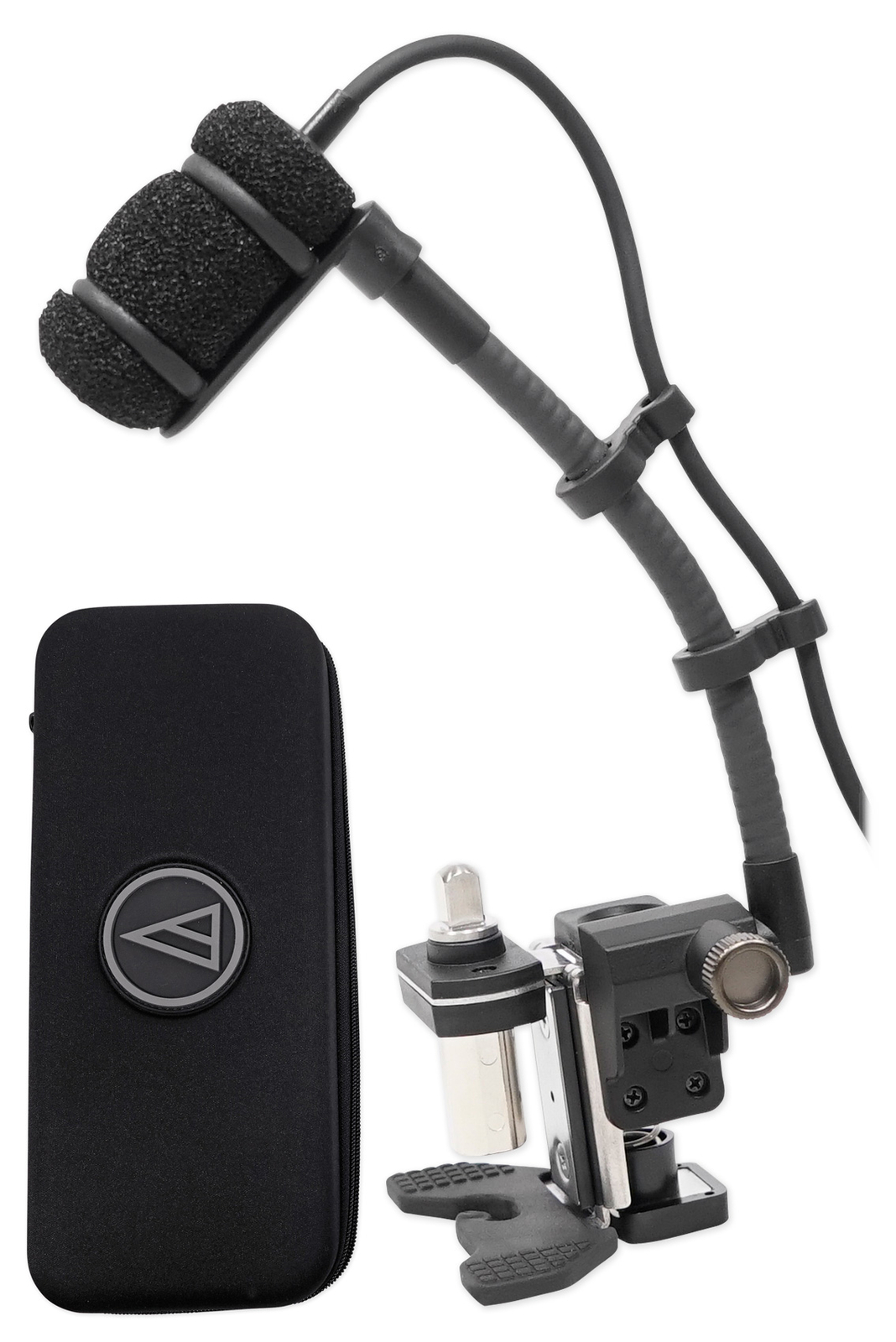 Audio Technica ATM350D Condenser Instrument Microphone w/5″ Gooseneck+Drum Mount