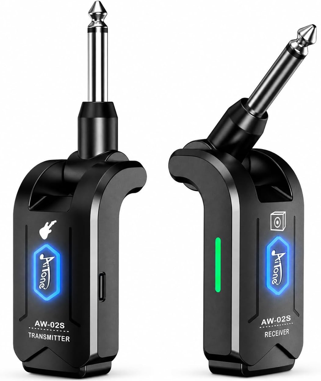 5.8Ghz Wireless Guitar Transmitter Receiver 4 Channel Rechargeable Cordless Guit