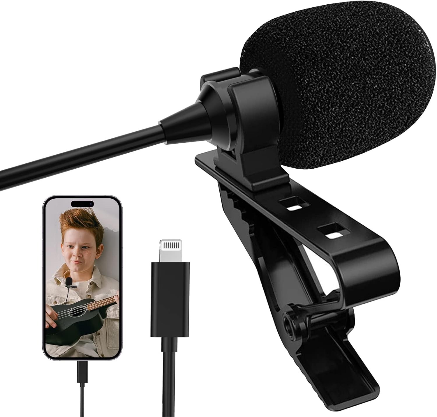 Professional Lavalier Lapel Microphone Omnidirectional Condenser Mic for iPho…