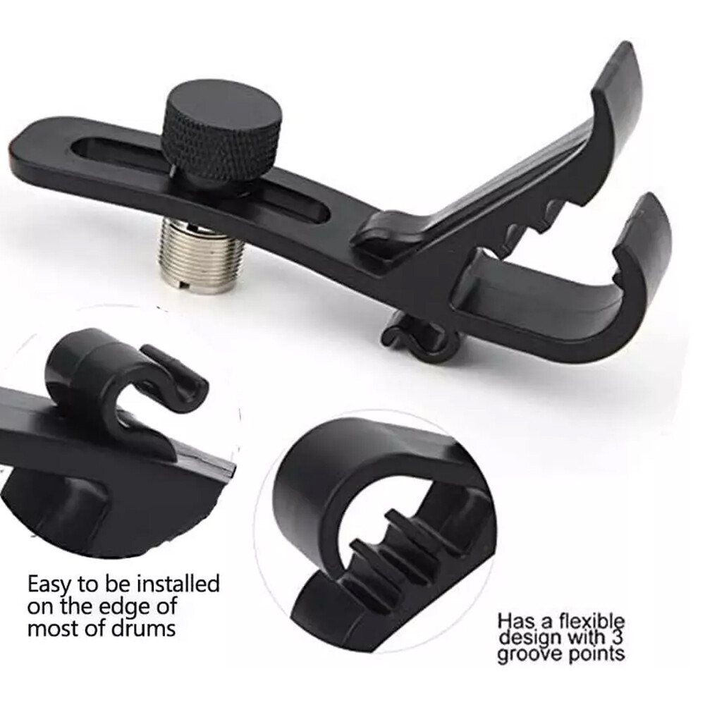12Pcs Adjustable Drum Microphone Clips Shockproof Drum Mic Securing Clamp