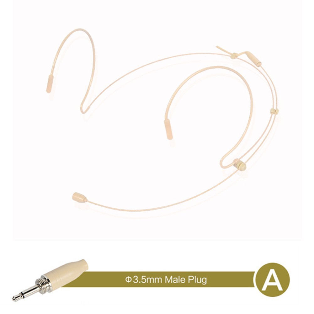 For Wireless System Double Earhook Headset Mic Headworn Microphone Beige Replace
