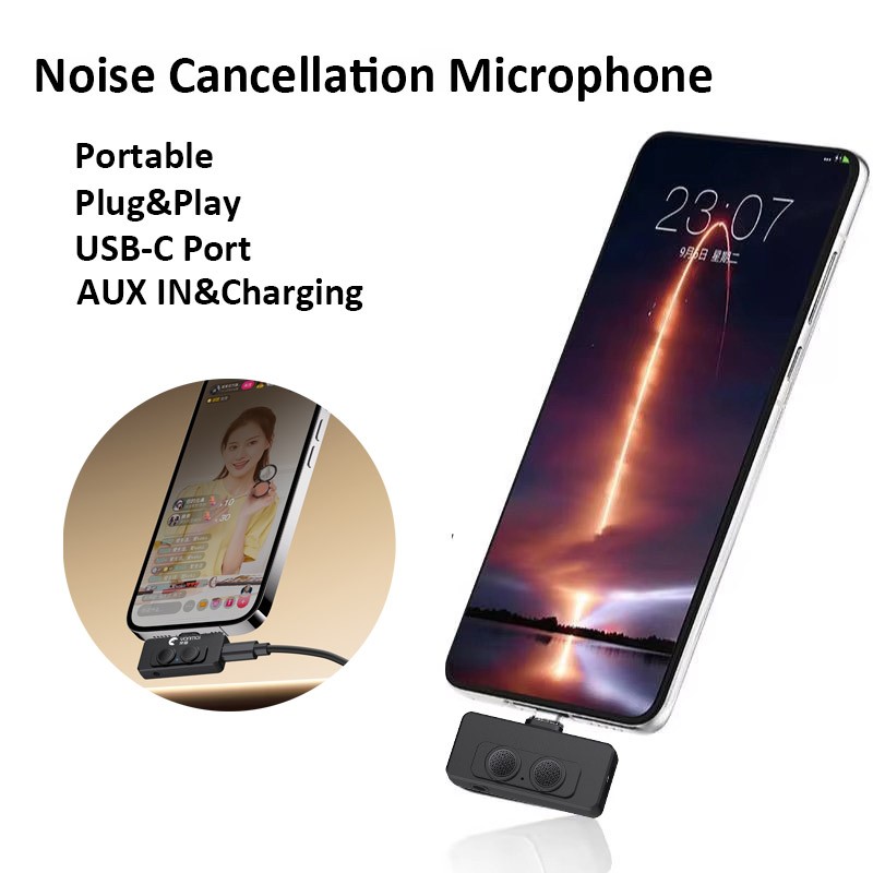 Wireless Microphone Type-C for iPhone 17/16/15/iPad/Android Phone Plug-Play USA