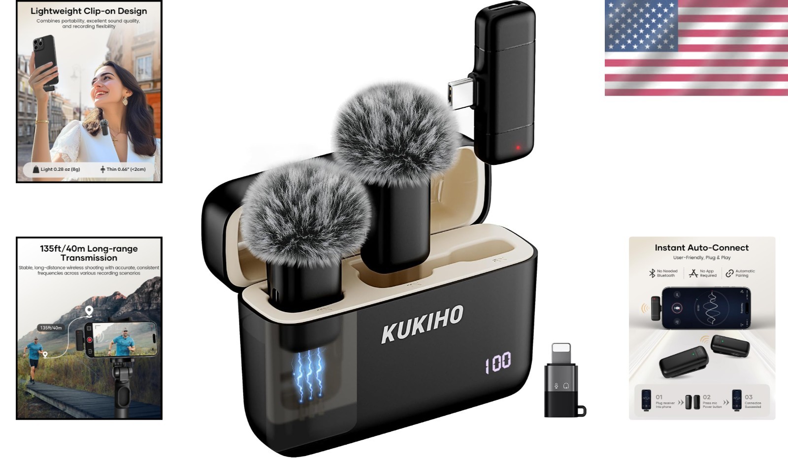 Long Battery Life Lapel Microphone for Content Creators