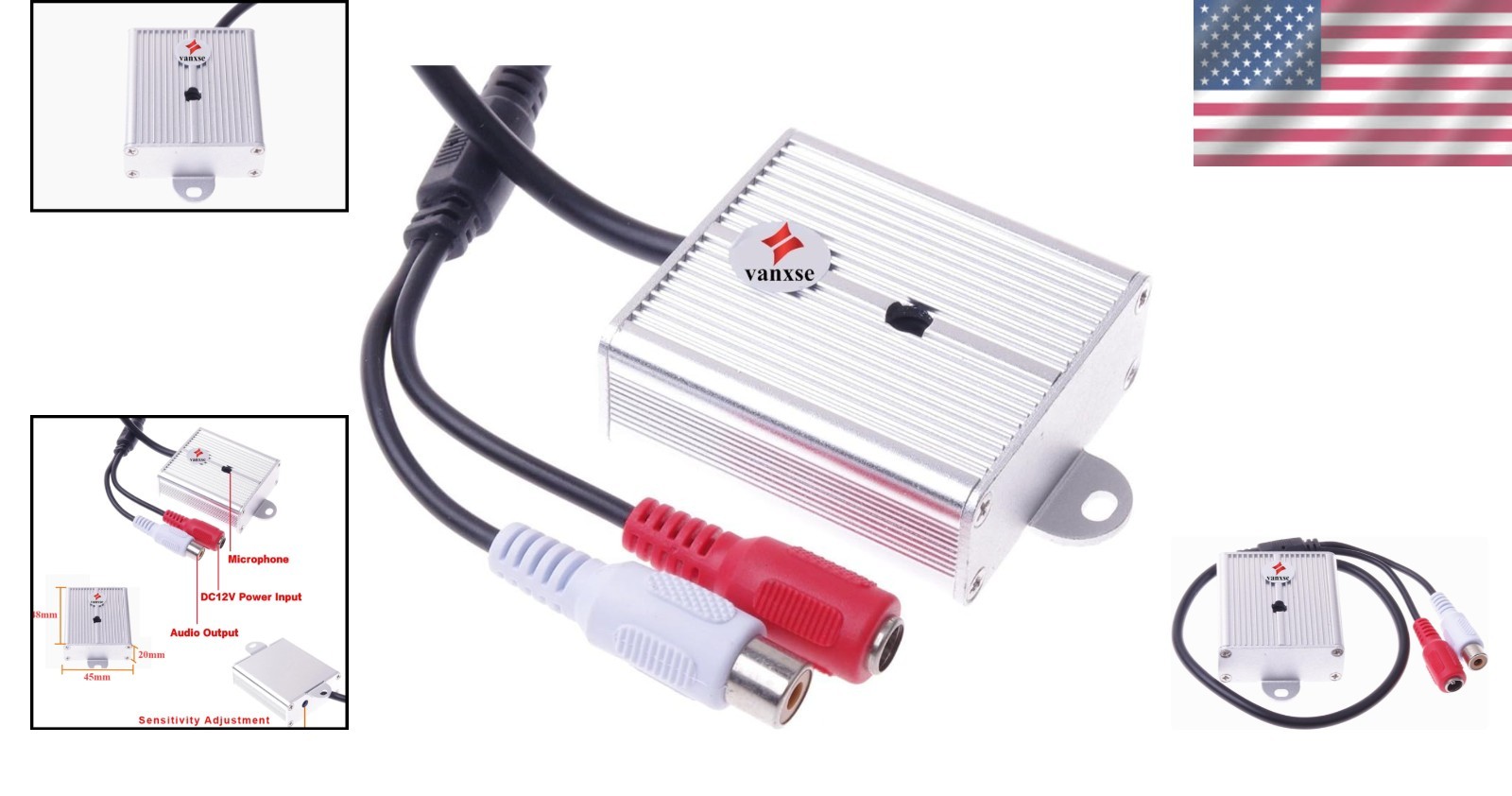 High Sensitivity CCTV Microphone – Durable Waterproof Design for Clear Sound