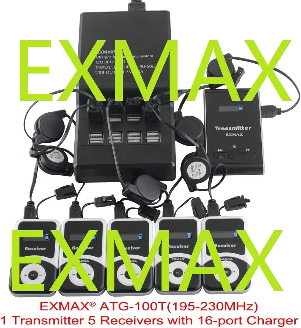 EXMAX Wireless Tour Guide System 195MHz for Courtroom Simultaneous Translation
