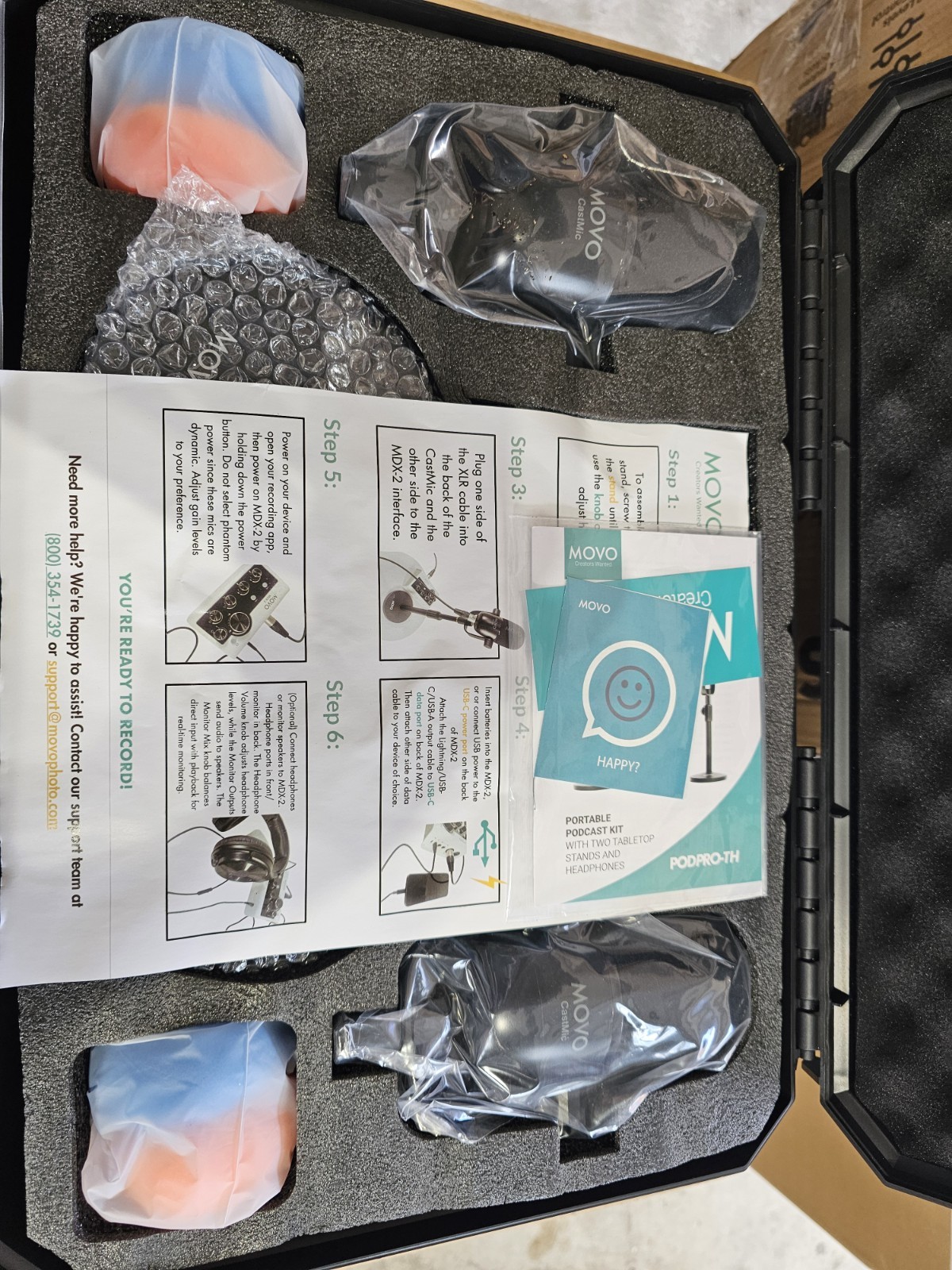 Movo PodPro-TH Tabletop Portable Podcasting Bundle with Headphones