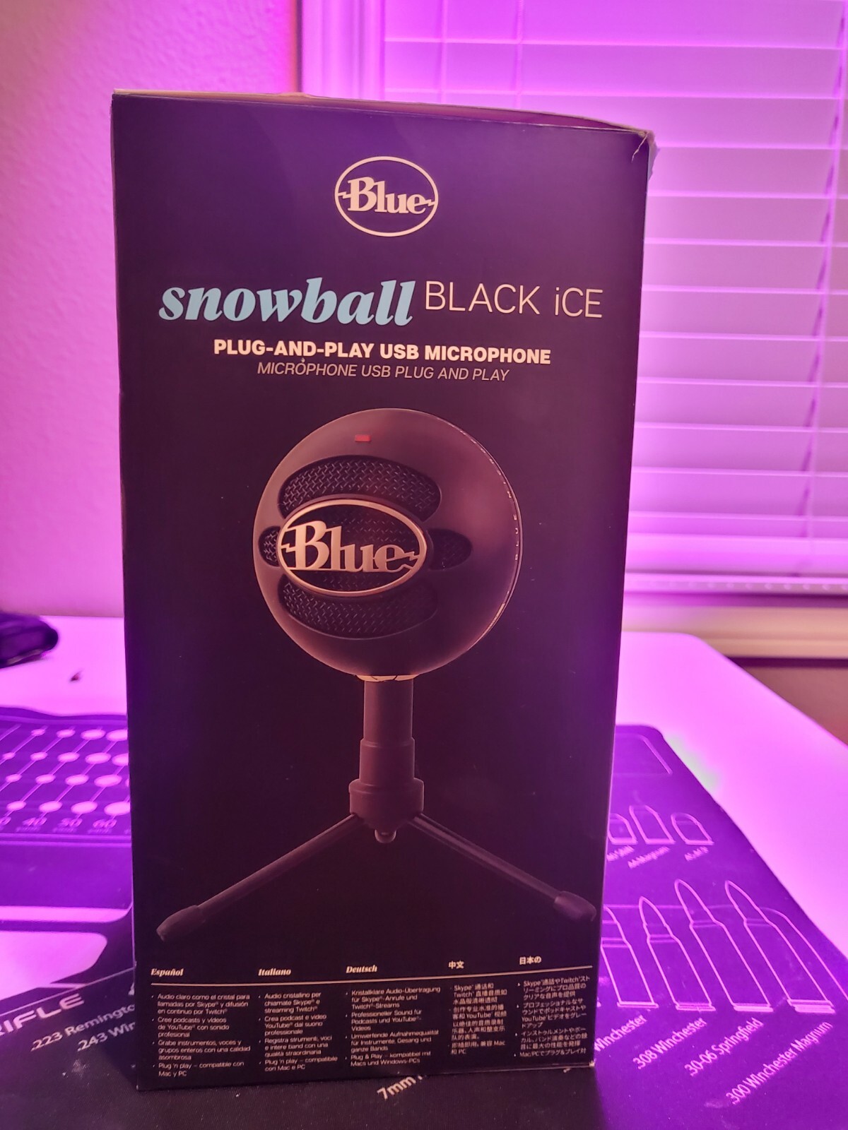 BLUE SNOWBALL USB MICROPHONE W/CRYSTAL-CLEAR SOUND – ALUMINUM – NEW – SEALED