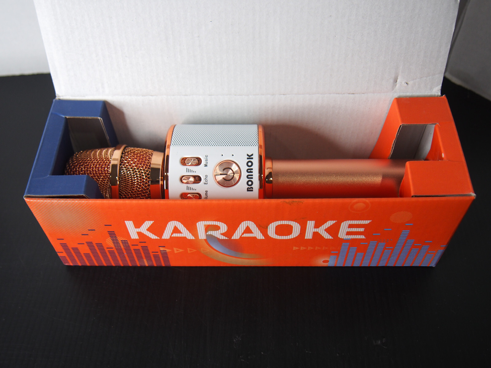 Portable Wireless Bluetooth KARAOKE Microphone Gold