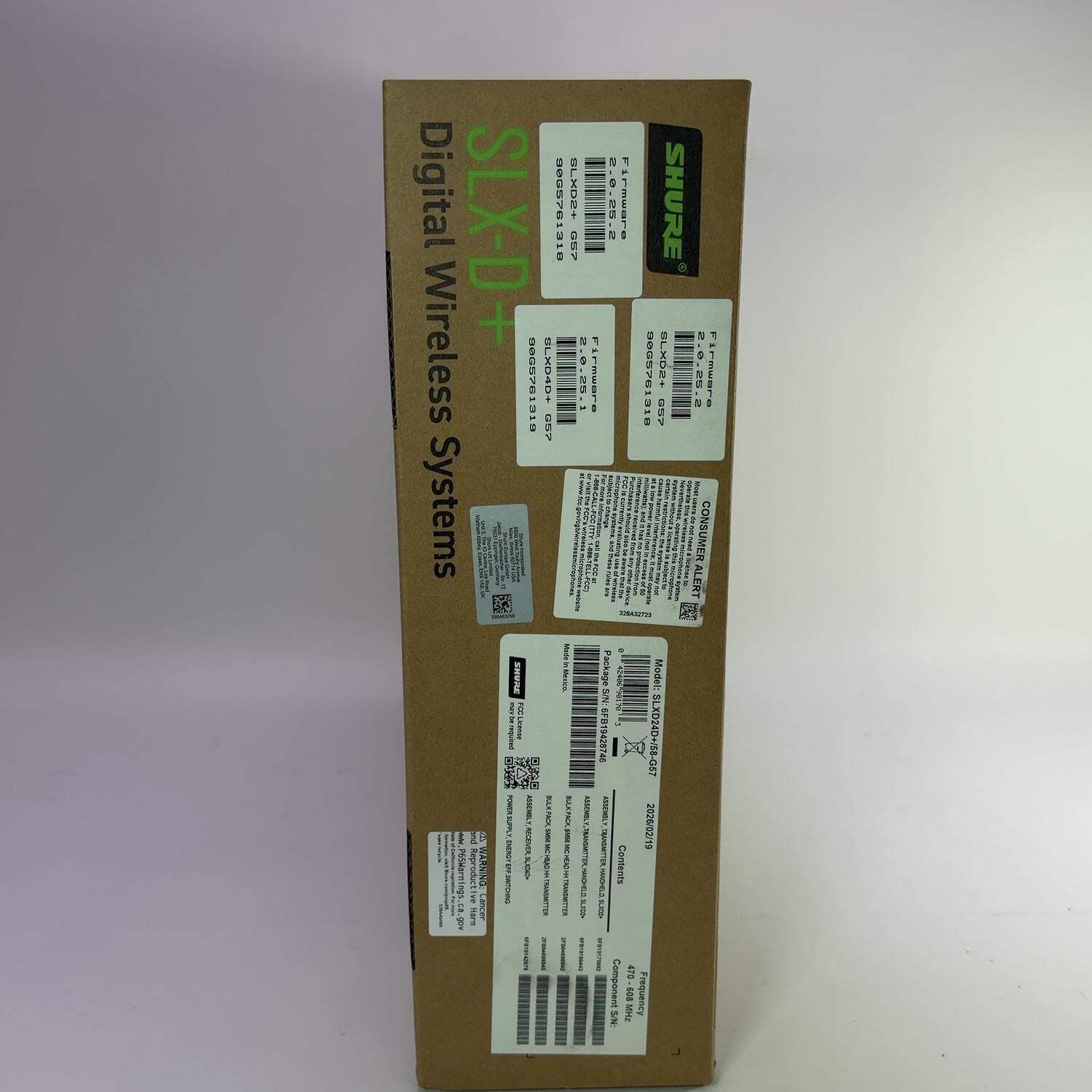 New Shure SLXD24D+/58-G57 Digital Wireless Dual Handheld Microphone System 2 SM5