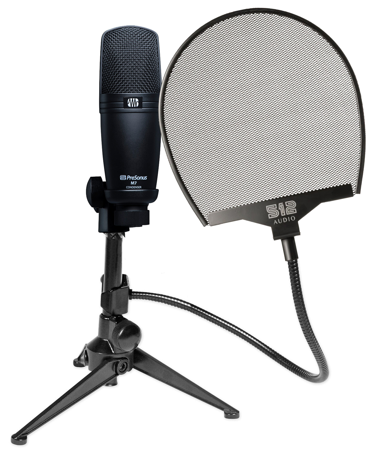 Presonus M7 Studio Condenser Recording Microphone Mic + Desk Stand + Pop Filter