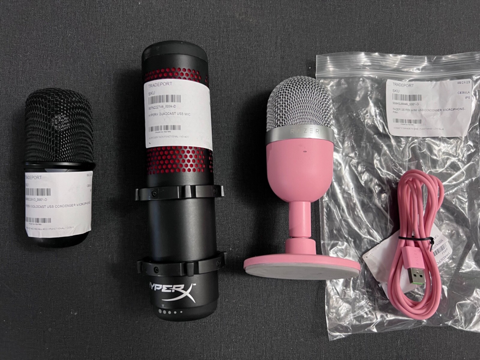 Lot of Defective Microphones HyperX QuadCast Solocast Razor Seiren Pink