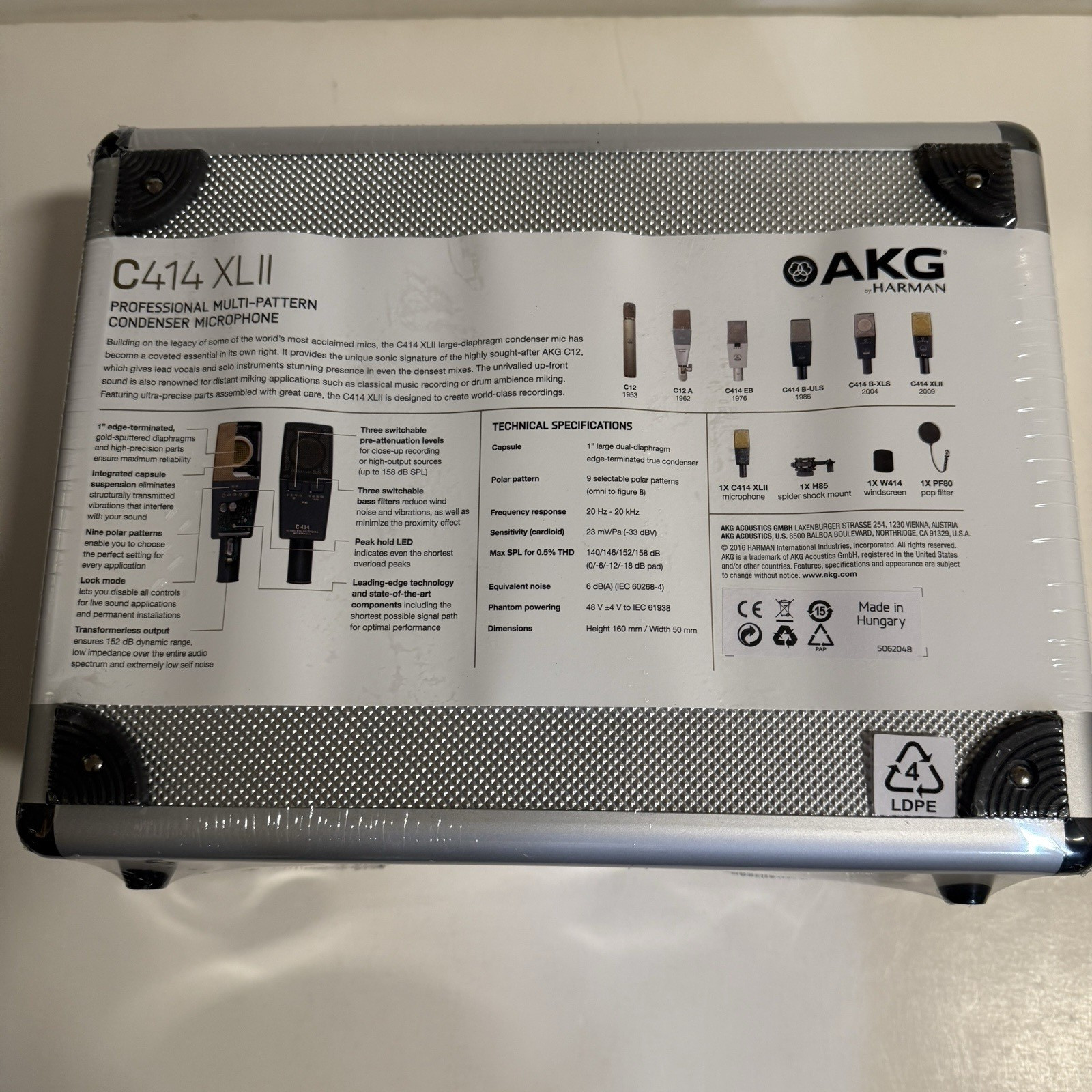 BRAND NEW AKG C414 XLII Reference Multi Pattern Condenser Microphone (SEALED)